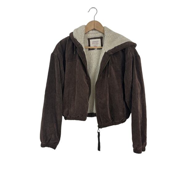 Ashley Jackets & Blazers - Ashley Corduroy Sherpa Jacket Brown M